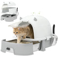 Load image into Gallery viewer, Stainless Steel Cat Litter Box, Large Hooded Kitty Litter Box with Removable Lid, Scoop & Carbon Filters for Medium Cats, Easy to Clean, No Leakage, No Odors, Gray
