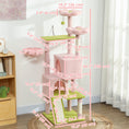 Load image into Gallery viewer, 62" Flower Cat Tree, Multi-Level Large Cat Tower with 2 Condos, 2 Beds, Hammock, Sisal Scratching Posts & Pad, Plush Perch, Platforms, for Indoor Kittens, Pink
