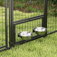 Load image into Gallery viewer, 9.8' x 9.8' x 6' Outdoor Dog Kennel, Welded Wire Dog Kennel Outside Run with 360° Rotating Bowls, Waterproof & UV Resistant Cover, for S&M&L Breeds, Chickens, Ducks, Sliver
