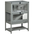 Load image into Gallery viewer, Wooden Hamster Cage, Mice Rodent Small Animals Kit Hutch, 2-Tier Exercise Play House, with Storage Shelf, Sliding Tray, Seesaw, Running Wheel, Lockable Roof, Grey
