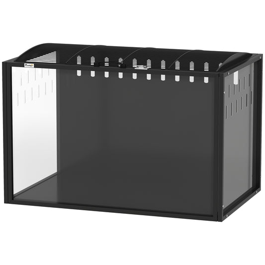 Hamster Cage Steel Frame Chewproof, Large Rat Cage with Openable Top, Deep Burrow, Transparent Small Animal Habitat for Dwarf Syrian Hamster, Gerbil, Rats, 81L x 51W x 53H cm