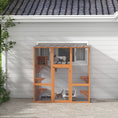 Load image into Gallery viewer, Catio, Wooden Outdoor Cat Enclosure Window Box with Weatherproof Roof, Bridge, Resting Box, Platforms, Cat Cage for 2 Kittens, Orange
