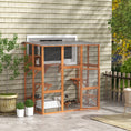 Load image into Gallery viewer, Catio, Wooden Outdoor Cat Enclosure Window Box with Weatherproof Roof, Bridge, Resting Box, Platforms, Cat Cage for 2 Kittens, Orange
