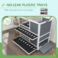 Load image into Gallery viewer, Rabbit Hutch Guinea Pig Hutch Indoor Wooden Small Animal House with Wheels, Openable Top, No-Leak Plastic Trays - Grey
