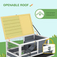 Load image into Gallery viewer, Rabbit Hutch Guinea Pig Hutch Indoor Wooden Small Animal House with Wheels, Openable Top, No-Leak Plastic Trays - Grey
