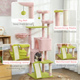 Load image into Gallery viewer, 62" Flower Cat Tree, Multi-Level Large Cat Tower with 2 Condos, 2 Beds, Hammock, Sisal Scratching Posts & Pad, Plush Perch, Platforms, for Indoor Kittens, Pink
