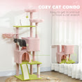 Load image into Gallery viewer, 62" Flower Cat Tree, Multi-Level Large Cat Tower with 2 Condos, 2 Beds, Hammock, Sisal Scratching Posts & Pad, Plush Perch, Platforms, for Indoor Kittens, Pink
