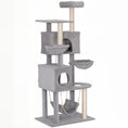 Load image into Gallery viewer, Cat Tree, 66 Inch Large Cat Tower with 2 Door Condos, 3 Big Hammocks, Plush Top Perch, Sisal Scratching Posts, Multi-level Kitty Tree for Indoor Kittens, Light Grey
