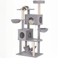 Load image into Gallery viewer, Cat Tree, 66 Inch Large Cat Tower with 2 Door Condos, 3 Big Hammocks, Plush Top Perch, Sisal Scratching Posts, Multi-level Kitty Tree for Indoor Kittens, Light Grey
