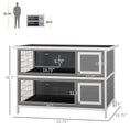 Load image into Gallery viewer, 54" 2-Story Large Rabbit Hutch Bunny Cage Wooden Pet House Small Animal Habitat with Lockable Doors, No Leak Tray and waterproof Roof for Rabbits, Chickens, Ducks, Outdoor/Indoor Dark Gray
