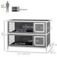 Load image into Gallery viewer, 54"L 2-Story Large Rabbit Hutch Bunny Cage Wooden Pet House Small Animal Habitat with Lockable Doors, No Leak Tray and Waterproof Roof for Outdoor/Indoor Grey&White
