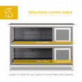 Load image into Gallery viewer, 54"L 2-Story Large Rabbit Hutch Bunny Cage Wooden Pet House Small Animal Habitat with Lockable Doors, No Leak Tray and Waterproof Roof for Outdoor/Indoor Grey&White
