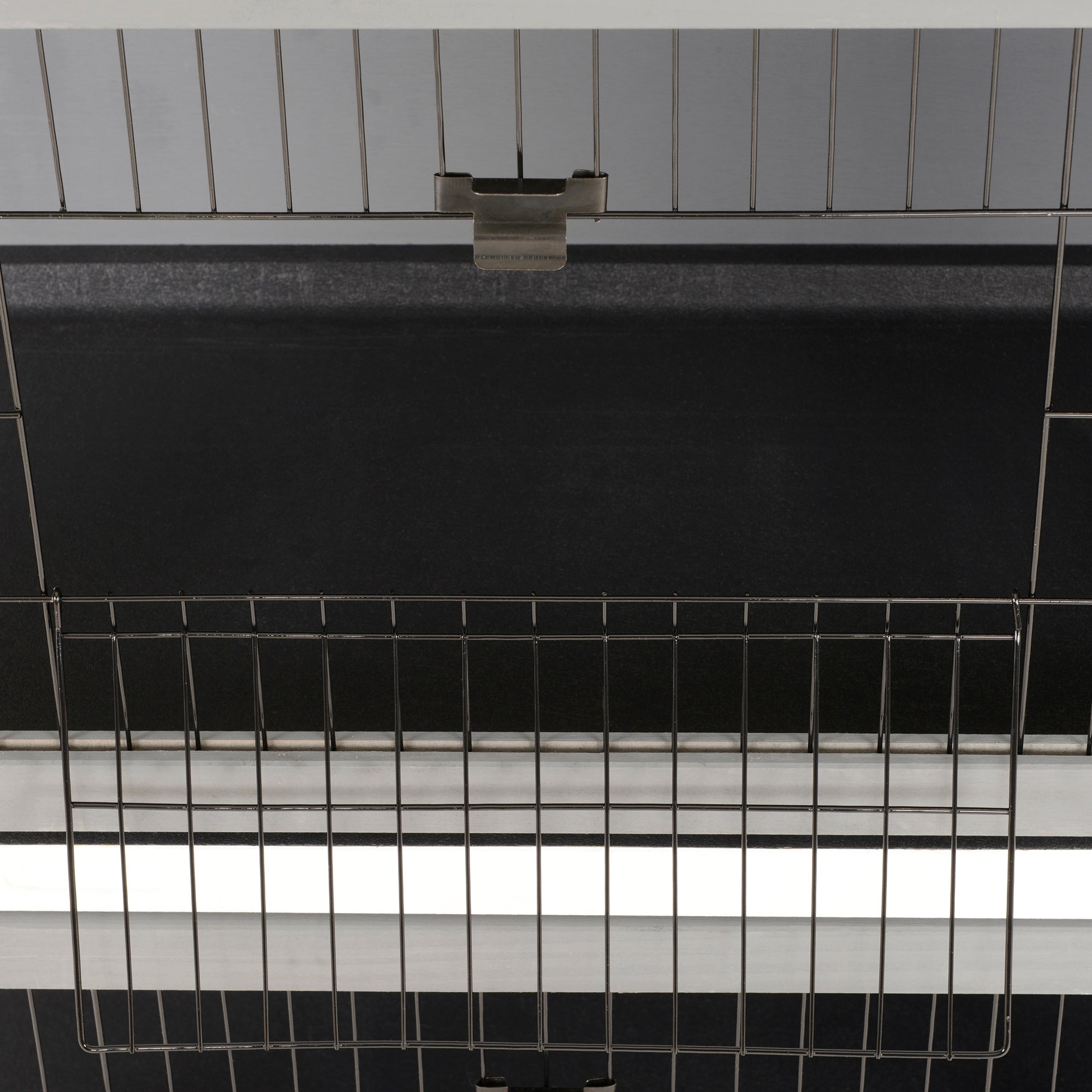 54"L 2-Story Large Rabbit Hutch Bunny Cage Wooden Pet House Small Animal Habitat with Lockable Doors, No Leak Tray and Waterproof Roof for Outdoor/Indoor Grey&White
