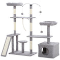 Load image into Gallery viewer, 53" Cat Tree, Multi-Level Cat Tower for Indoor Cats with Sisal Scratching Posts, Cat Condo, Beds, Platforms, Ramp, Toy Balls, Cat Activity Center, Light Grey
