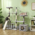 Load image into Gallery viewer, 53" Cat Tree, Multi-Level Cat Tower for Indoor Cats with Sisal Scratching Posts, Cat Condo, Beds, Platforms, Ramp, Toy Balls, Cat Activity Center, Light Grey
