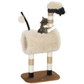 Load image into Gallery viewer, Cat Tree Sheep Design, 98 cm Multi-Level Cat Tower with Scratching Posts, Tunnel & Play Ball for Indoor Kitten Climbing, Playing, Relaxing, Easy Assembly, Light Brown

