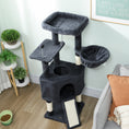 Charger l'image dans la visionneuse de la galerie, Cat Tree, 47 Inch Cat Tower with Large Cozy Condo, Hammock, Bed, Ladder, Toy Balls, Sisal Scratching Posts, for Indoor Kittens, Dark Grey
