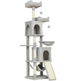Charger l'image dans la visionneuse de la galerie, Cat Tree, 70" Multi-Level Cat Tower for Indoor with 2 Condos, 2 Plush Top Perches, Hammock, Platforms, Toy Balls, Sisal Scratching Posts and Board, Light Grey
