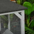 Load image into Gallery viewer, Wooden Cat Catio, 76"L Walk in Outdoor Cat House with Asphalt Roof, Platforms, Lockable Doors, 3-tier Resting Condo, Observation Window, for 2-3 Cats, Light Grey
