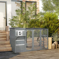Load image into Gallery viewer, Wooden Cat Catio, 76"L Walk in Outdoor Cat House with Asphalt Roof, Platforms, Lockable Doors, 3-tier Resting Condo, Observation Window, for 2-3 Cats, Light Grey
