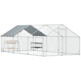 Load image into Gallery viewer, Large Metal Chicken Coop with Nesting Box, 9.8 x 19.7 x 6.4 ft Walk in Chicken Run for Yard with Waterproof Cover, Roosting Bars, for 18-24 Hens, Ducks, Rabbits, Poultries
