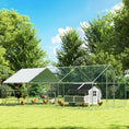 Load image into Gallery viewer, Large Metal Chicken Coop with Nesting Box, 9.8 x 19.7 x 6.4 ft Walk in Chicken Run for Yard with Waterproof Cover, Roosting Bars, for 18-24 Hens, Ducks, Rabbits, Poultries
