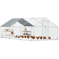 Load image into Gallery viewer, Large Metal Chicken Coop with Nesting Box, 9.8 x 19.7 x 6.4 ft Walk in Chicken Run for Yard with Waterproof Cover, Roosting Bars, for 18-24 Hens, Ducks, Rabbits, Poultries
