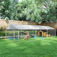 Load image into Gallery viewer, Outdoor Dog Kennel, Heavy Duty Dog Run Outdoor Fence with Waterproof Cover, Galvanized Chain Link, Double Secure Locks, for Large Breeds, Chickens, Ducks, 20' x 7.5' x 5'
