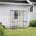 Load image into Gallery viewer, Large Catio Outdoor Cat Enclosure, Galvanized Steel Walk-in Cat Cage for Multiple Kittens, with Waterproof Cover, 5 Adjustable Platforms, Hammock, Metal Chicken Coop Run
