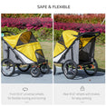 Load image into Gallery viewer, Large Dog Stroller Dog Pram Foldable Pet Pushchair with Safety Leashes for Medium, Large Dogs - Yellow
