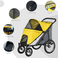 Load image into Gallery viewer, Large Dog Stroller Dog Pram Foldable Pet Pushchair with Safety Leashes for Medium, Large Dogs - Yellow

