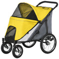 Load image into Gallery viewer, Large Dog Stroller Dog Pram Foldable Pet Pushchair with Safety Leashes for Medium, Large Dogs - Yellow
