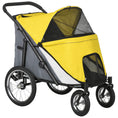 Load image into Gallery viewer, Large Dog Stroller Dog Pram Foldable Pet Pushchair with Safety Leashes for Medium, Large Dogs - Yellow
