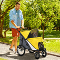 Load image into Gallery viewer, Large Dog Stroller Dog Pram Foldable Pet Pushchair with Safety Leashes for Medium, Large Dogs - Yellow
