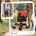Load image into Gallery viewer, Dog Pram Dog Stroller 3 in 1 Pet Pushchair Detachable Design with Universal Wheels, Brake for Small Miniature Dogs - Red
