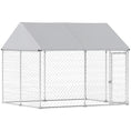 Load image into Gallery viewer, Outdoor Dog Kennel with Roof, Heavy Duty Galvanized Steel Dog Run Chain Link w/ Waterproof UV-Resistant Cover, Safety Lockable Latch System, 9.2' x 7.5' x 7.2'
