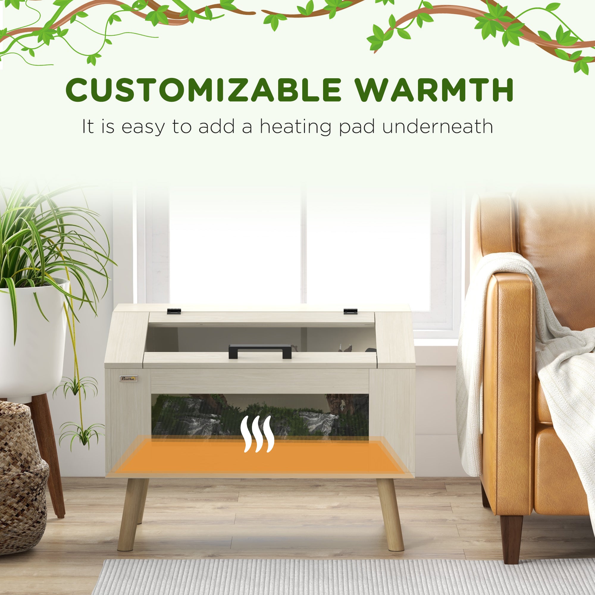 29 Gallon Reptile Terrarium, 31.5" x 20" x 24" Top Opening Reptile Tank with Tempered Glass Windows, Ventilations, for Snakes Lizards Horned Frogs Chameleons Hamsters Gerbil