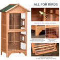 Load image into Gallery viewer, Wooden Bird Aviary Parrot Cage Pet Furniture Large Outdoor Play House with Removable Bottom Tray, 2 Doors, Asphalt Roof, 4 Perches, Brown
