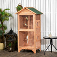 Load image into Gallery viewer, Wooden Bird Aviary Parrot Cage Pet Furniture Large Outdoor Play House with Removable Bottom Tray, 2 Doors, Asphalt Roof, 4 Perches, Brown
