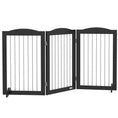 Load image into Gallery viewer, Foldable Dog Gate, Freestanding Pet Gate, Dog Barrier with Two Support Feet, for Doorways, Stairs, Halls - Black
