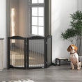 Load image into Gallery viewer, Foldable Dog Gate, Freestanding Pet Gate, Dog Barrier with Two Support Feet, for Doorways, Stairs, Halls - Black
