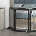 Load image into Gallery viewer, Foldable Dog Gate, Freestanding Pet Gate, Dog Barrier with Two Support Feet, for Doorways, Stairs, Halls - Black
