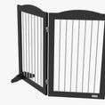 Load image into Gallery viewer, Foldable Dog Gate, Freestanding Pet Gate, Dog Barrier with Two Support Feet, for Doorways, Stairs, Halls - Black

