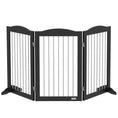 Load image into Gallery viewer, Foldable Dog Gate, Freestanding Pet Gate, Dog Barrier with Two Support Feet, for Doorways, Stairs, Halls - Black
