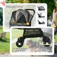 Load image into Gallery viewer, Dog Pram Dog Stroller Pet Pushchair with Universal Wheels, Brake for Small Breeds - Grey
