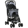 Load image into Gallery viewer, Dog Pram Dog Stroller Pet Pushchair with Universal Wheels, Brake for Small Breeds - Grey
