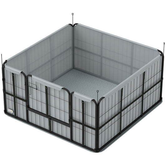 Whelping Box for Dogs and Puppies, 48" x 48" x 23.5", Puppy Playpen with 600D Windproof Oxford Fabric Cloth, Washable Pee Pad, Pet Playpen with Door, for Medium & Large Dogs