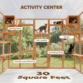 Load image into Gallery viewer, Catio Outdoor Cat Enclosure Window, Outdoor Cat House with Weather Protection Roof for 1-4 Kitties, Wooden Frame, Shelves & Bridges, 118" x 37.5" x 74", Orange
