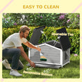 Load image into Gallery viewer, Wooden Dog Kennel Outdoor, Elevated Dog House for Outside, with Openable Top, Asphalt Roof, Windows, Curtain, Removable Tray, Adjustable Legs, 65H x 97L x 72Wcm, Grey

