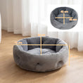 Load image into Gallery viewer, Cat Bed, Reversible Dog Pet Bed for Indoor Cats and Small Dogs, Round Bed with Supportive Bolster, Dark Grey
